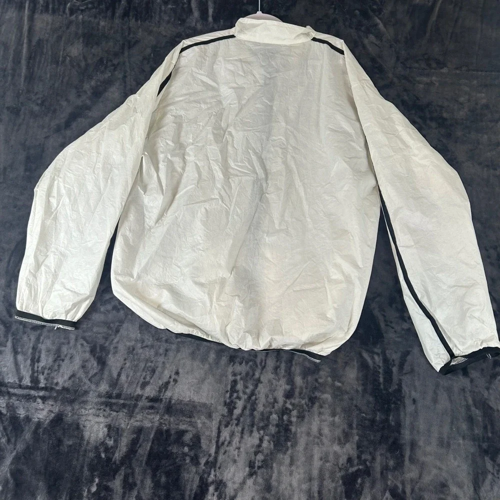 Gold's‎ Gym Windbreaker Jacket Mens XL White Spunbonded Olefin Full Zip Logo